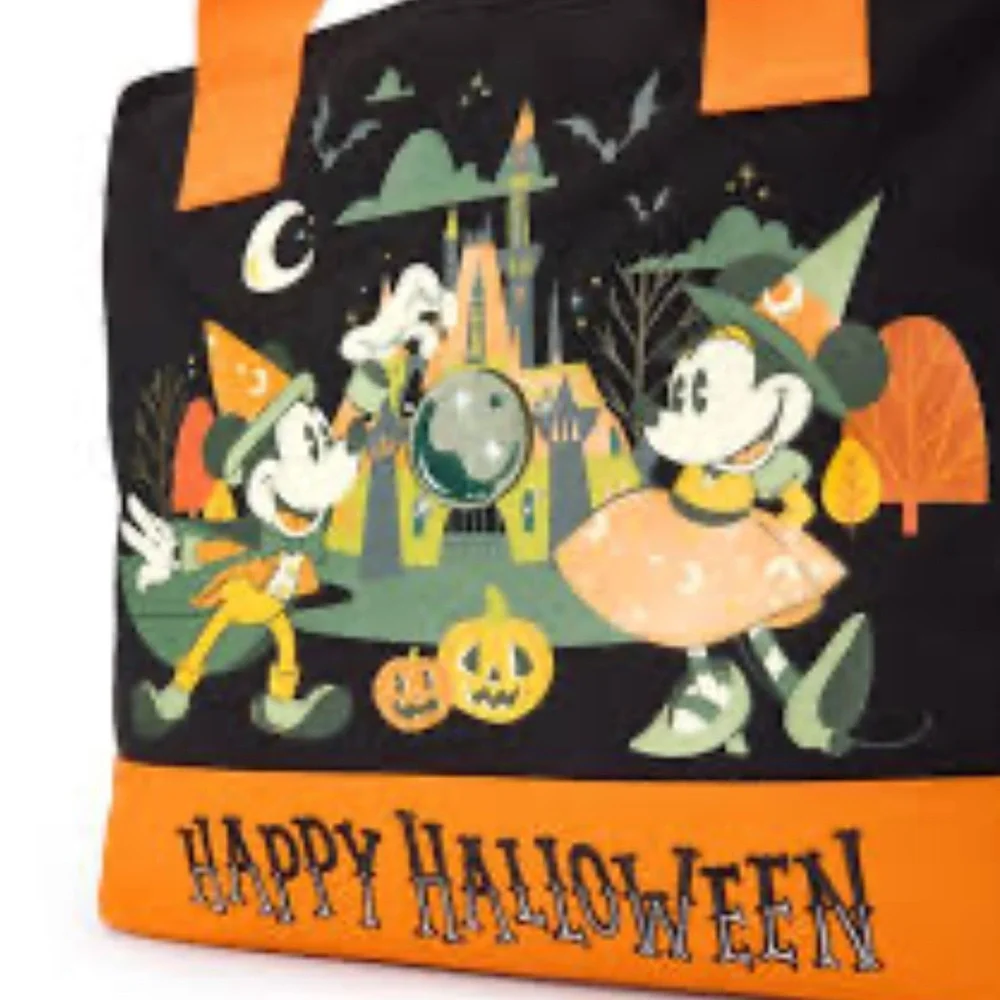 🆕 2025 Disney XL Canvas Halloween Tote Bag Trick or Treat Duffle